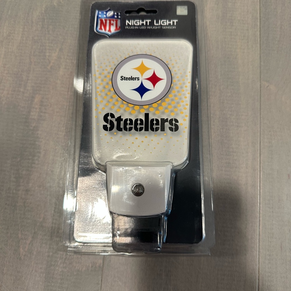 NFL White Night Light with Iconic Steelers Logo